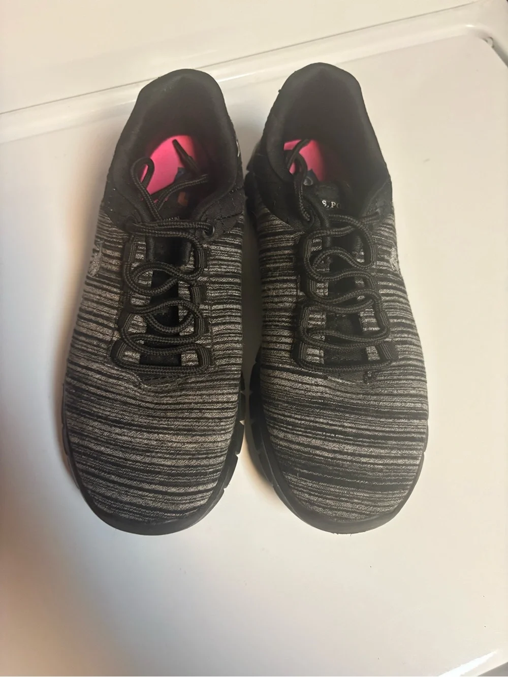 U.S. Polo Women's Black and Gray Knit Sneakers